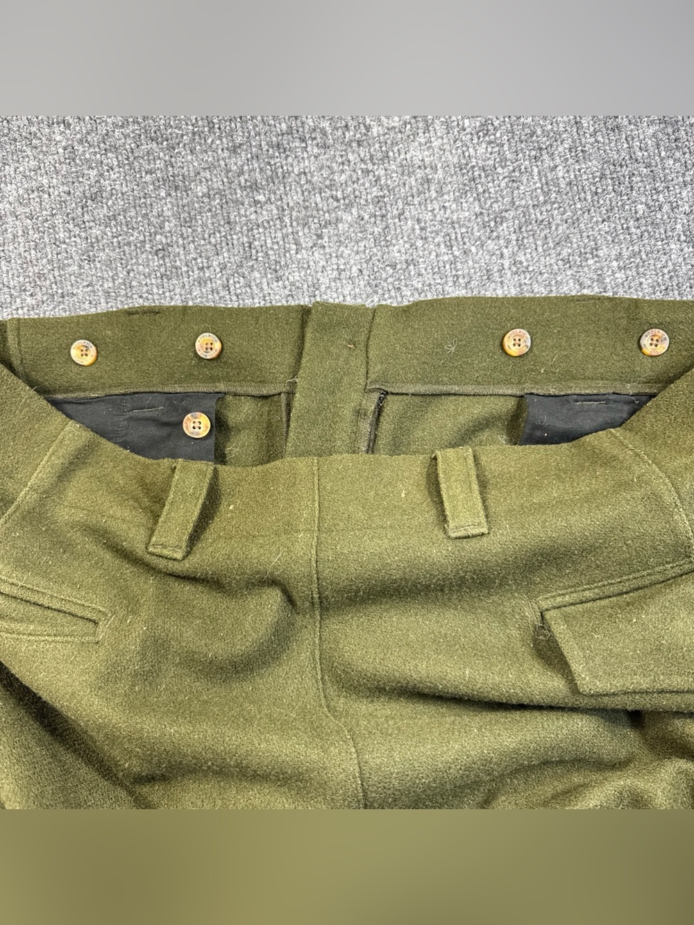 Vintage 90s Woolrich Wool Green Cargo Pants Size 40 Pockets Hunting - Picture 10 of 11